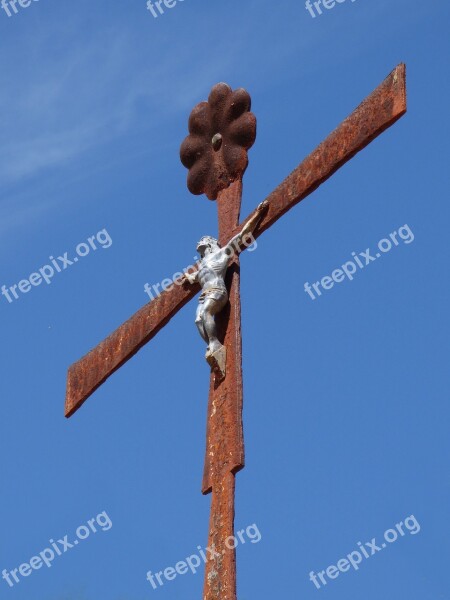 Crucifix Sky Rusty Religiosity Christianity