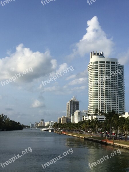 Miami Skyline Florida Skyscraper Downtown Architecture