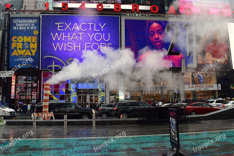 City Street Urban Flashing Lights Nyc