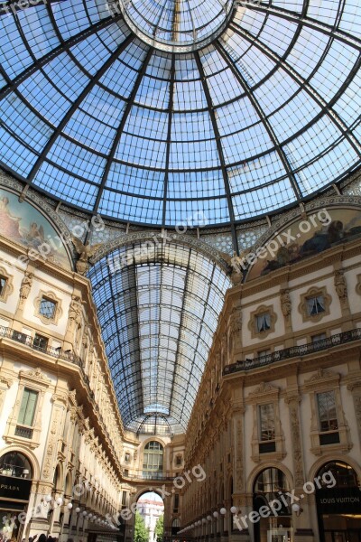 Milan Galleria Vittorio Emanuele Historical Building Architecture Tourism