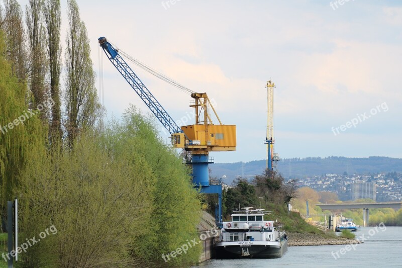 Rhine Engers Neuwied Port Crane