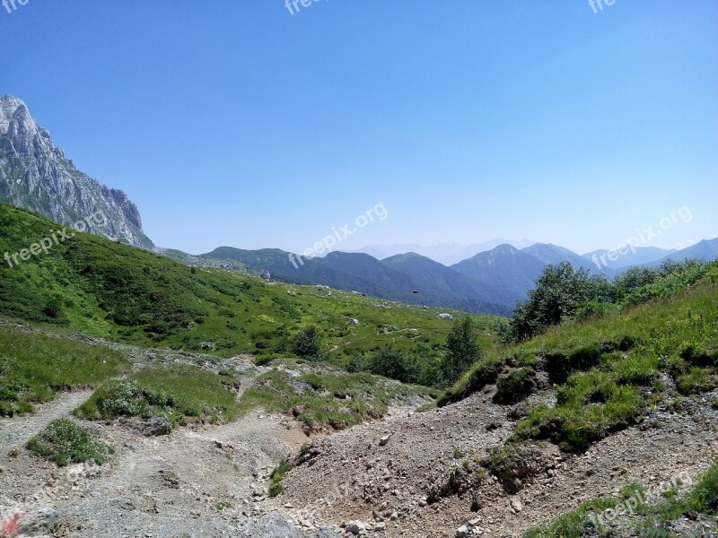 Mountains Open Space Blue Sky Nature Journey