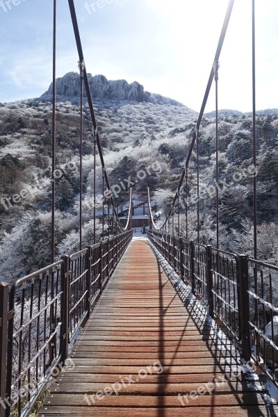 Winter Snow Mountain Jeju Island Republic Of Korea Snow