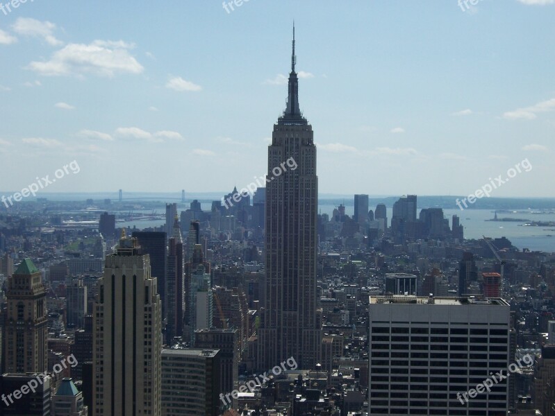 Skyline Nyc Manhattan Metropolitan Architecture