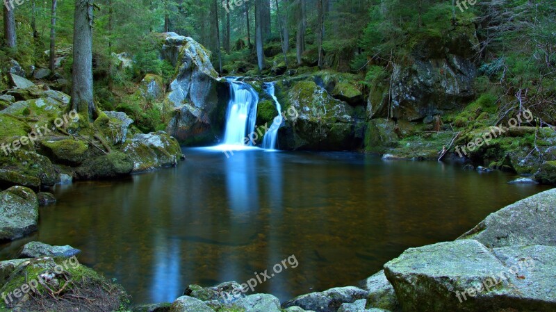 Waterfall Forest Nature River Landscape