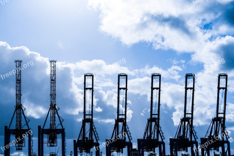 Port Ship Crane Rotterdam Eur Port