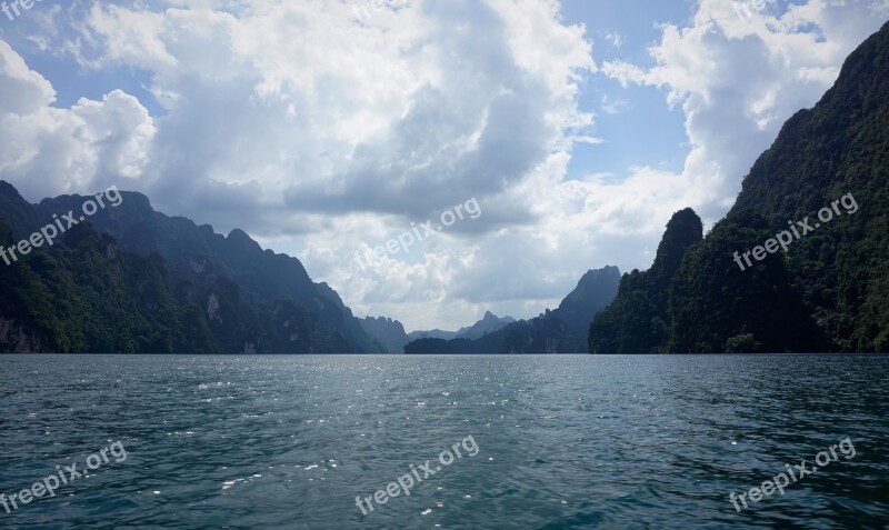 Landscape Mountain Blue Water Thailand