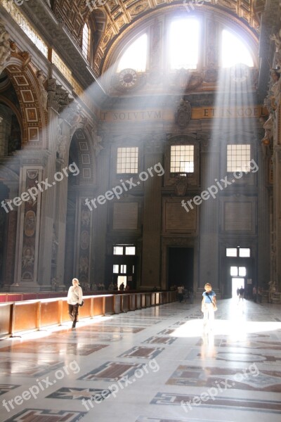 St Peter's Basilica Rome Light Church Catholic