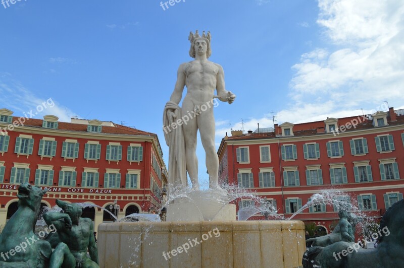 Apollo Statue Place Massena Nice France Town