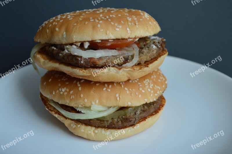 Burger Hamburger Food Meat Meal