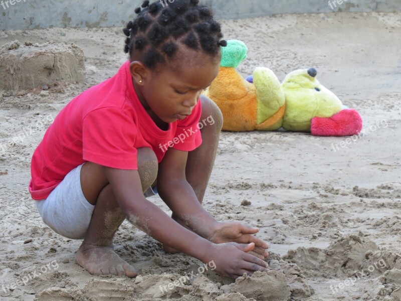 Kid Playing Beach Happy Kids Playing