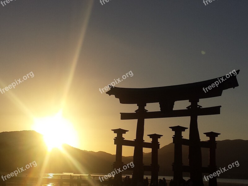 Miyojima Japan Island Sunset Tori