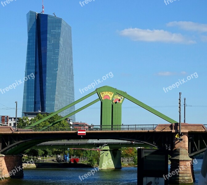 Bridge Frankfurt Main River Architecture