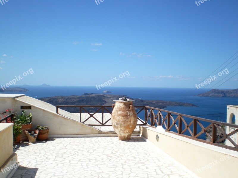 Santorini Summer Greece Sea View Greek Island