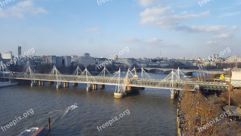 London February City Bridge Thames