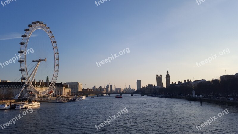 London February City London Eye Thames