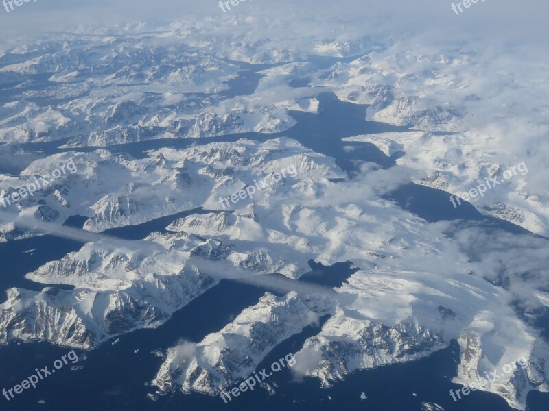 Greenland Spitsbergen Ice Aerial View Eternal Ice