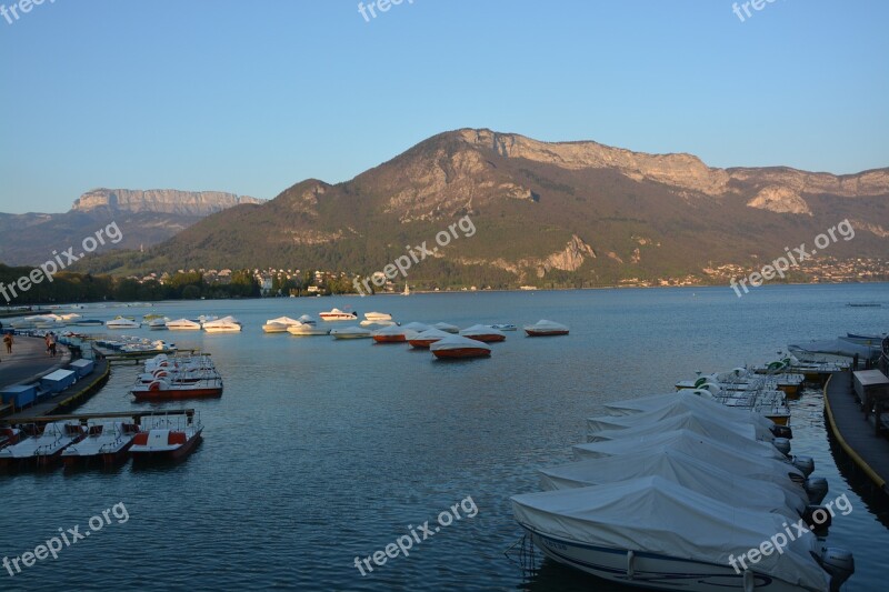 Lake Annecy Water Mountains Sky