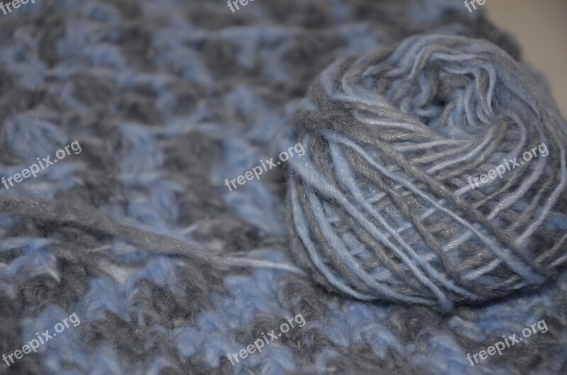 Knitting Hobby Tangle Wool Blue