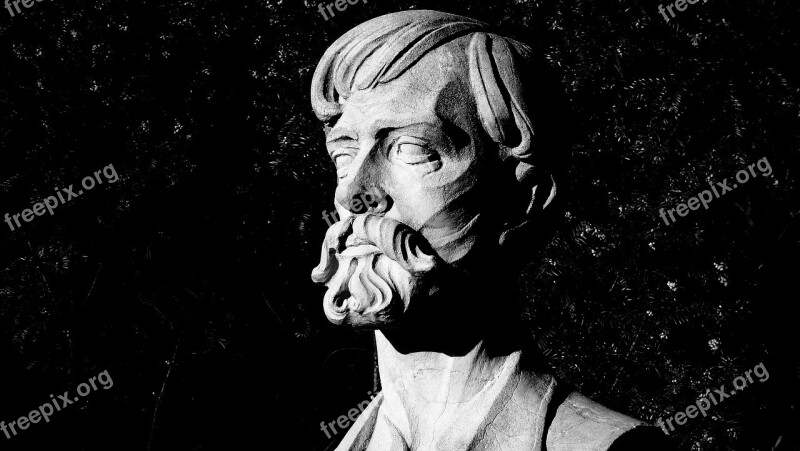 Monument Black And White Mustache Beard Face