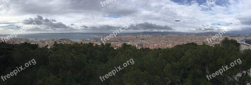 Panorama Marseille City Notre-dame-de-la-garde Marine