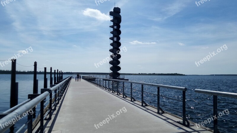 Pegelturm Goitzsche Bitterfeld Spiral Staircase Sea Bridge