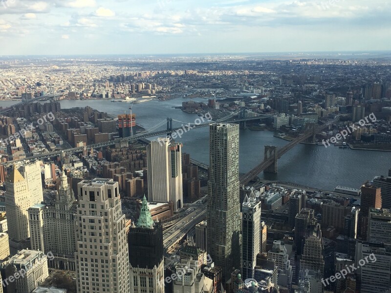 Skyline America One World Trade Centre View Evening