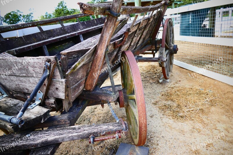 Cart Old Vintage Wooden Wheel