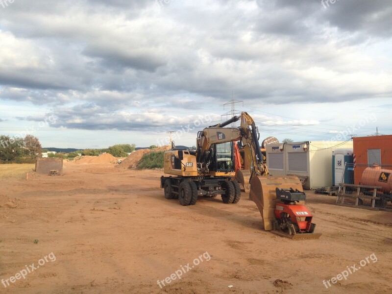 Site Bauwagen Sand Work Construction Work