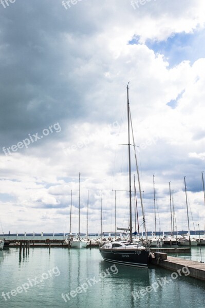 Cloudy Water Sailboat Balatonfüred Hungary