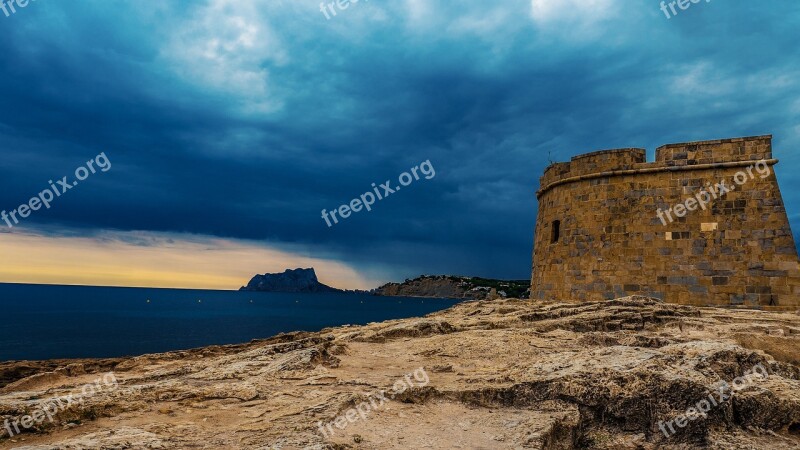 Spain Beach Sea Ocean Mountains