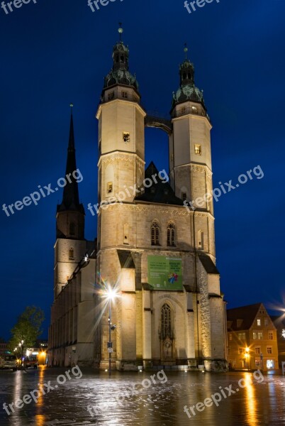 Hall Saale Saxony-anhalt Germany Market Church