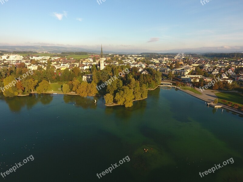 Cham Zug Lake Aerial View Free Photos