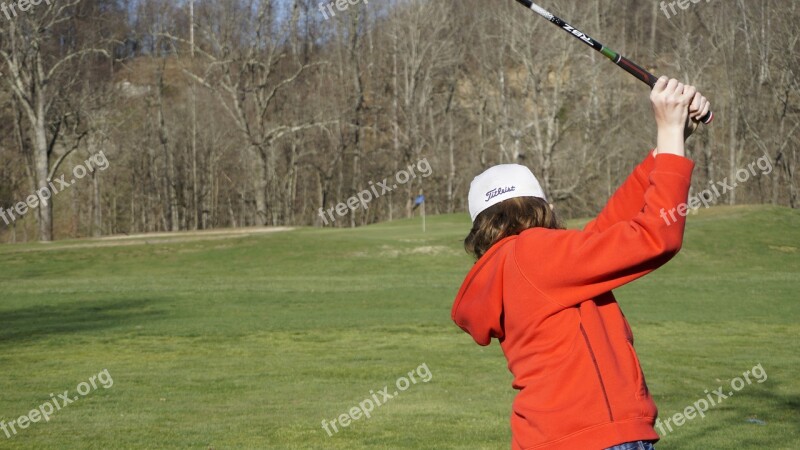 Golf Winter Golf Course Junior Swing