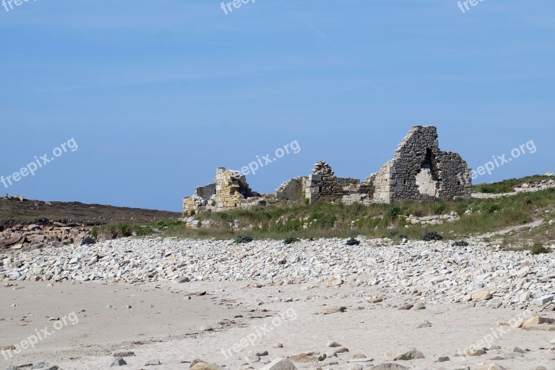 Brittany Ruin Pierre Sky Free Photos