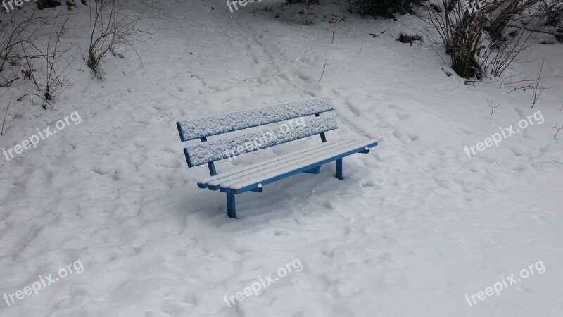 Bench Bank Rest Snow Switzerland