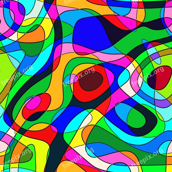 Digital Multicolor Colorful Curves Yellow