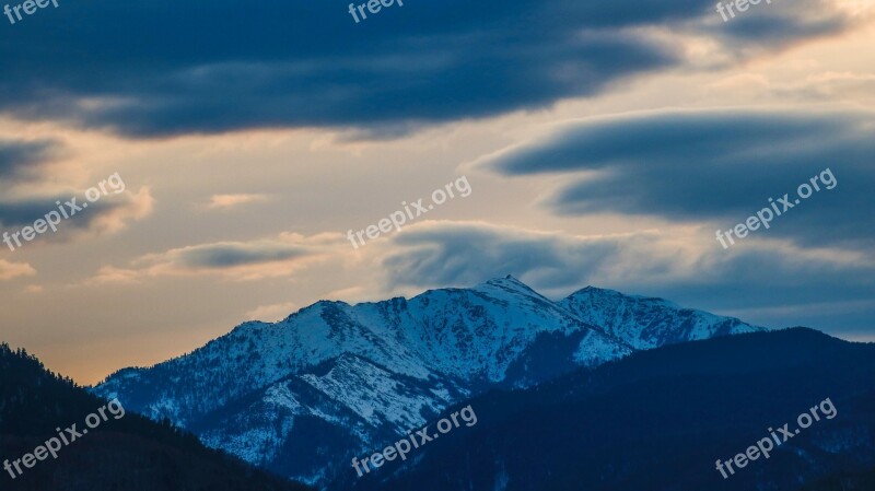 Mountains Landscape Nature In The Mountains Sunset