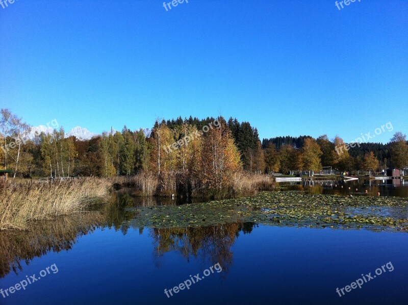 Lake Blue Autumn Nature Free Photos