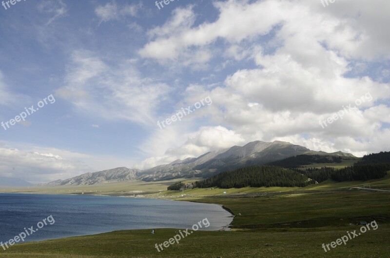 Sailimu Lake In Xinjiang Tourism Free Photos