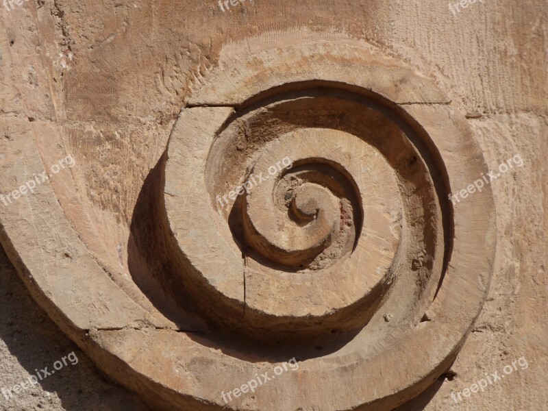 Spiral Conch Carved Stone Church Sculpture