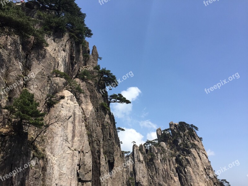 Huangshan Pine White Cloud Free Photos