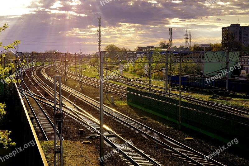 Railway Iron Rails Tracks The Station