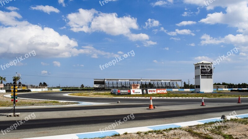 Car Racing Track Stands Tower Racing Speedway