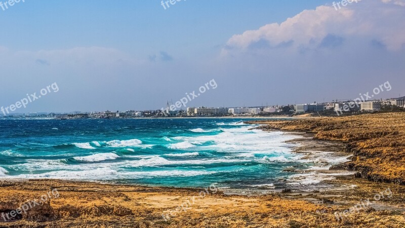 Cyprus Ayia Napa Panoramic View Waves