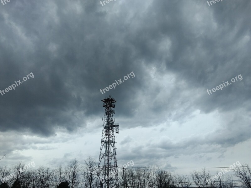 Storm Thunderstorm Electric Pole Dark Free Photos