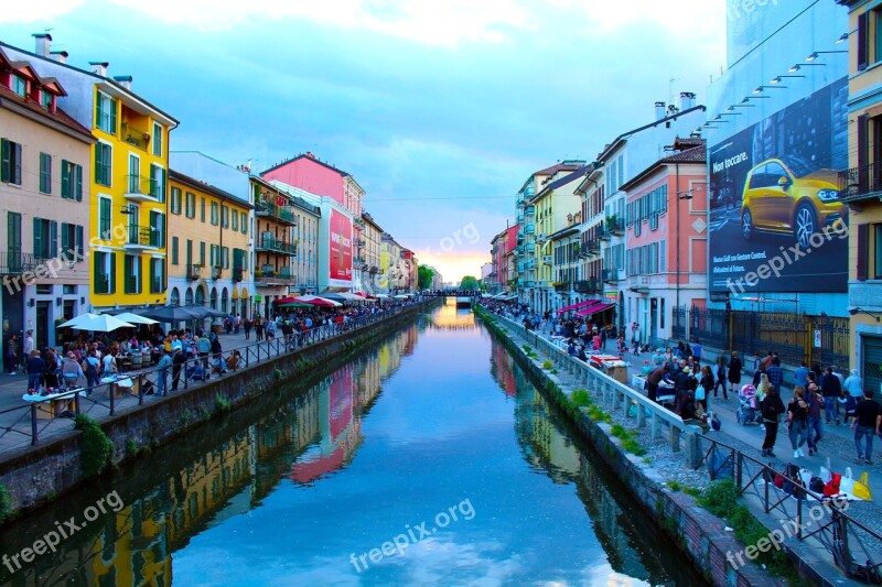 Milan Navigli River Center Italy