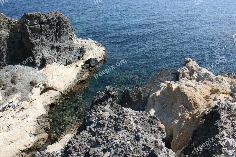 Cabo De Gata Beach Cliff Costa Mediterranean