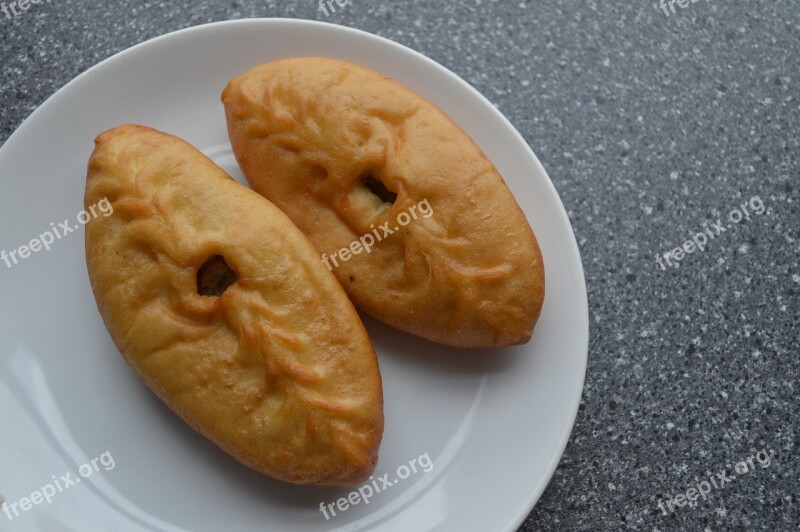 Lunch Food Pies Buns With Meat Meat Patties