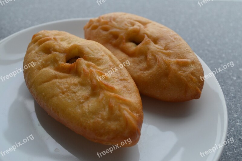 Lunch Food Pies Buns With Meat Meat Patties